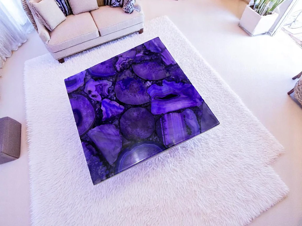 Purple Agate Table Top for Outdoor & Indoor Decor 